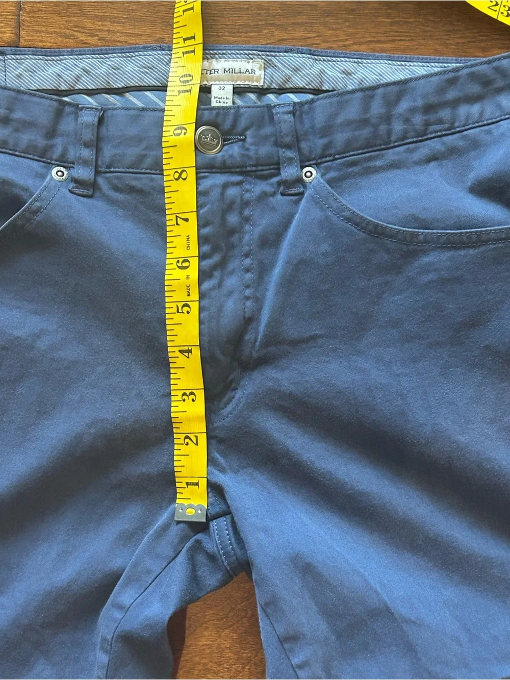 Peter Millar Ultimate Sateen Stretch 5-Pocket Pants Mens 32x32 Navy Chino